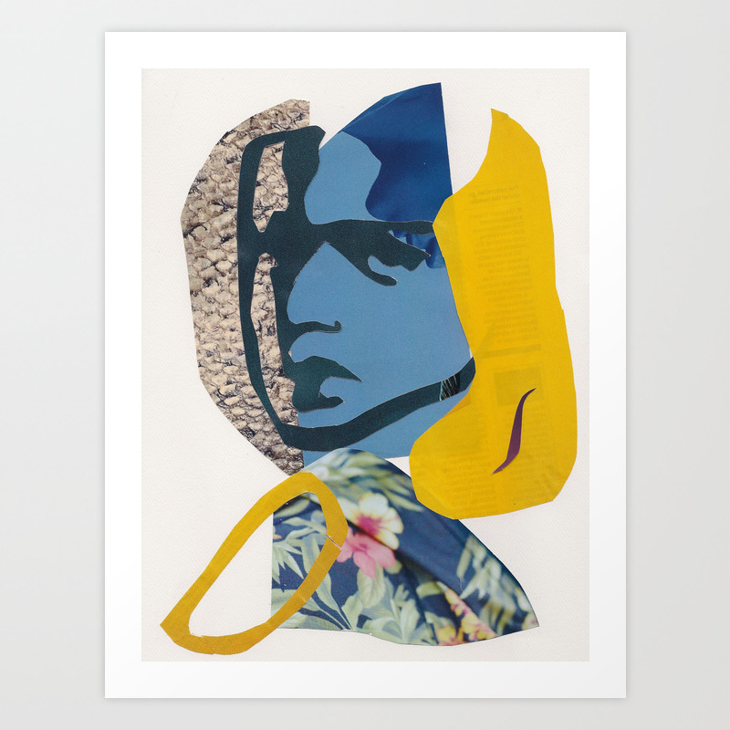 Abstract Collage Portrait Of Girl Hawaiian Shirt Art Print By