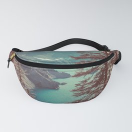 Vintage Blue Crater Lake and Trees - Nature Photography Fanny Pack