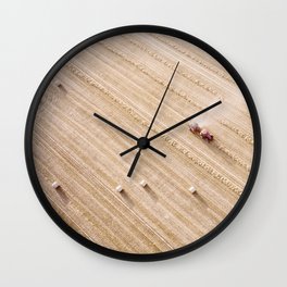 Farm Red Car Wall Clock | Harvesting, Farming, Hay, Straw, Countryside, Haybale, Harvest, Agriculture, Field, Redcar 