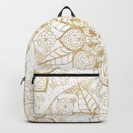 Stylish boho hand drawn golden mandala Backpack | Stylishbohemian, Goldenmandala, Tribalflower, Strokes, Circles, Gold, Doodles, Drawing, Pattern, Mermaidscale 