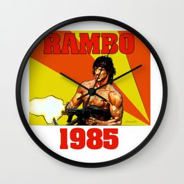 Rambo 1985 Wall Clock | Pop Art, Jesus, Rambo, Action, Pedro, Muscle, Art, Digitalart, Pattern, Graphicdesign 