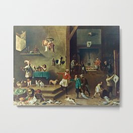 The Kitchen by David Teniers the Younger Metal Print | Illustration, Kitchen, Younger, The, Teniers, David, Painting, People, Vintage 