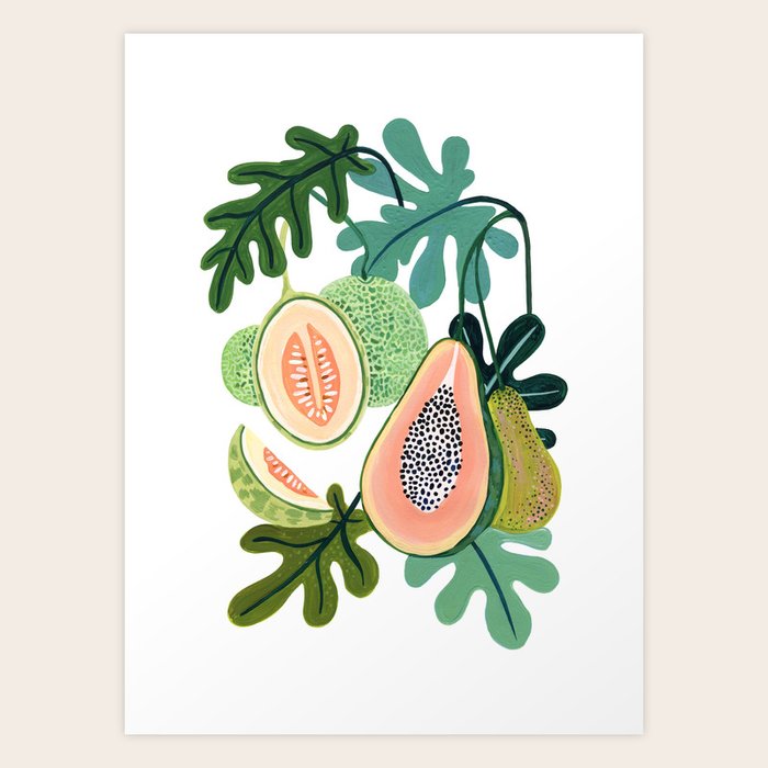 Papaya Art Print by Ambers Textiles Society6