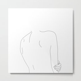 Woman's body line drawing - Ada Metal Print | Fashion, Nude, Woman, Drawing, Minimalist, Design, Blackandwhite, Illustration, Line, Simple 