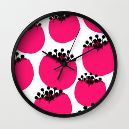 Cotton Tree Flowers 2 Wall Clock | Floral, Pinkflowers, Kapokflowers, Flowers, Kapok, Contemporary, Big, Nature, Brightcolor, Plants 