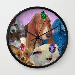 Obey Wall Clock | Pets, Vintage, Abstract, Dogs, Collage, Comic, Digital, Purple, Surreal, Jems 