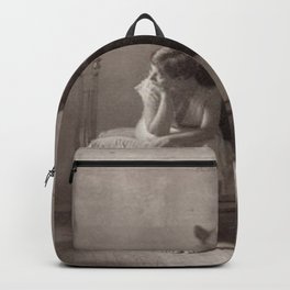The Bear that came for Dinner black and white photograph Backpack | Girlandbear, Classic, Photograph, Surreal, Weird, Photo, 19Thcentury, Black And White, Bears, Bizarre 