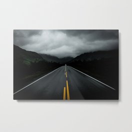 Open Road Landscape Metal Print | Thunder, Open, Road, Lines, Clouds, Dark, Sky, Landscape, Drama, Stormy 
