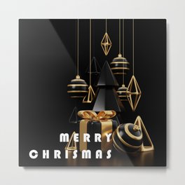 MERRY CHRISMAS DESIGN WITH 3D CHRISMAS TREE Metal Print | Chrismastree, Typography, Pattern, Graphicdesign, Digital, Chrismasdecoration, Merrychrismas 