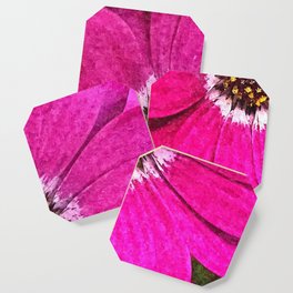 Pink African Daisy Flower Floral Painting Coaster