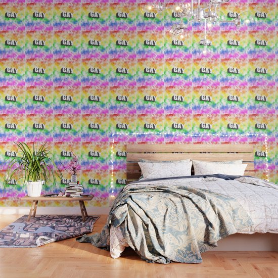 Lgbt Color In Watercolor With The Word Gay In 3d Wallpaper By Horacioselva Society6