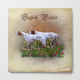 English Pointer Metal Print | Pointer, Logo, Birdhunting, Pet, Roses, Flowers, Graphicdesign, Birddog, Dogbreed, Birdgame 