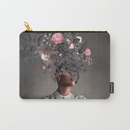 The Eternal Grace of Understanding  Carry-All Pouch | Woman, Floral, Digitalart, Curated, Romantic, Vintage, Girl, Collage, Portrait, Popsurrealism 