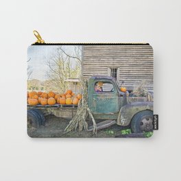 Flatbed truck loaded with pumpkins at Harvest  Carry-All Pouch | Skull, Scary, Halloween, Ghost, Pumpkin, Autumn, Photo, Pumpkins, Funny, Fall 
