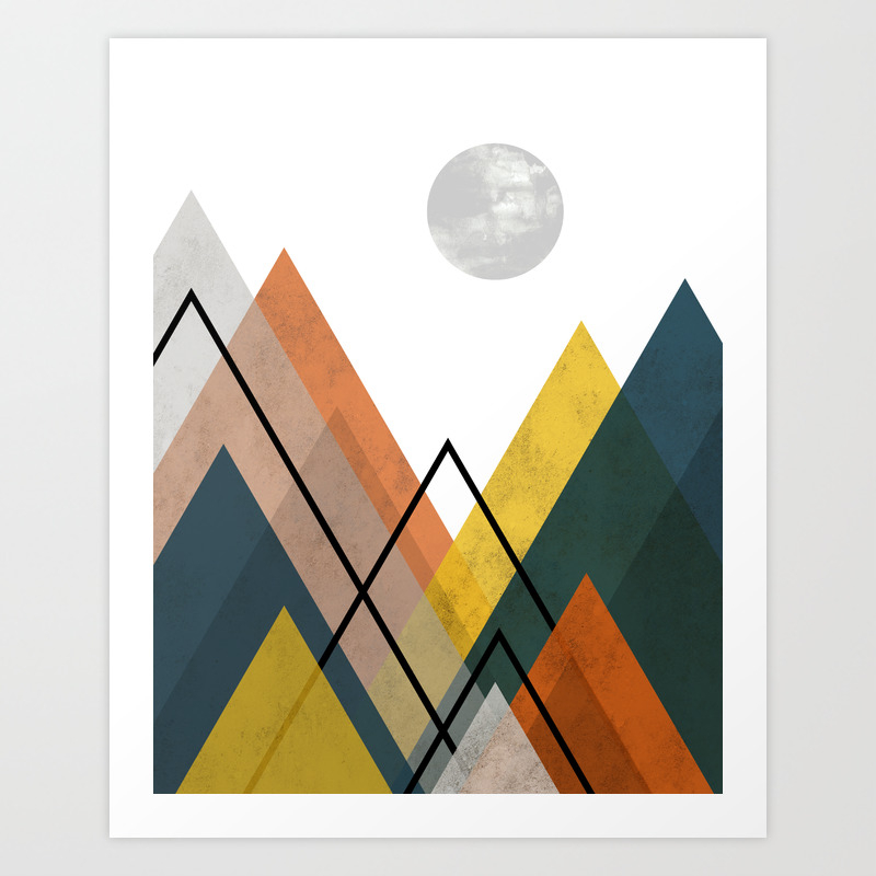 Abstract Mountains Art Geometrical Modern Art Art Print By