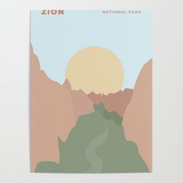 Sunset View At The Zion Park Poster
