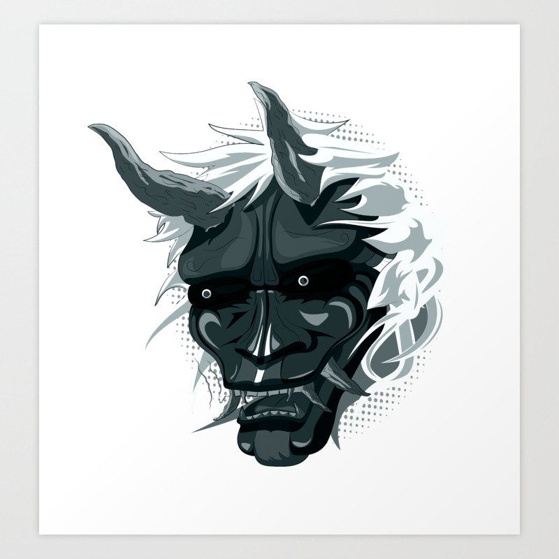 Get Wallpaper Oni Mask Japanese Ogre Color Case Art Print By Dirtdiver Society6 Desktop Wallpaper