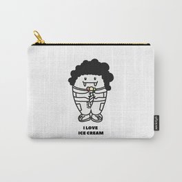 I love ice cream Carry-All Pouch | Digital, Sweet, Graphicdesign, Funny, Vampir, Children, Cute, Case, Cartoon, Black And White 