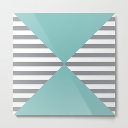 Acqua Geo X Metal Print | Geometric, Pattern, Stripes, Graphicdesign 