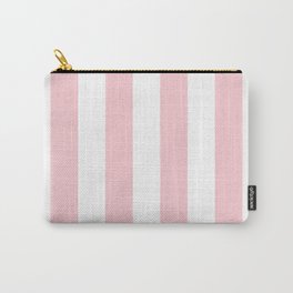 Large White and Light Millennial Pink Pastel Circus Tent Stripe Carry-All Pouch | Curated, Digital, Pattern, Softpink, Graphicdesign, Scandi, Millennial, Pink, Circus, Large 