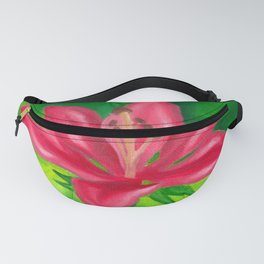 Pink Lily - Floral Oil Painting Fanny Pack