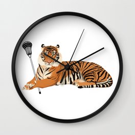 Lacrosse Tiger Wall Clock | Dakotawesleyan, Highschool, Eastcentral, Princeton, Campbellsville, Tiger, Painting, Tigers, University, Auburn 