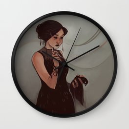 The Narcissist Wall Clock | Gothic, Illustration, Death, Thenarcissist, Raven, Curious, Macarbre, Painting, Oilslick, Expressionism 
