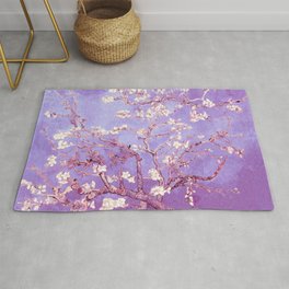 Van Gogh Almond Blossoms Orchid Purple Rug | Landscape, Oil, Nursery, Vangogh, Vangoghseries, Floral, Vintage, Painting, Abstract, Almondblossomsseries 