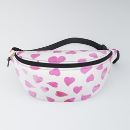 Blush pink hand painted watercolor valentine hearts Fanny Pack