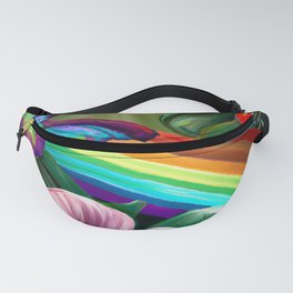 Rainbow Butterflies and Flowers 5 Fanny Pack