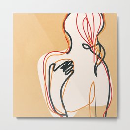 Abstract Thought Movement 6 Metal Print | Graphicdesign, Girl, Abstraction, Nude, Abstract, Minimal, Posing, Digital, Art, Movement 