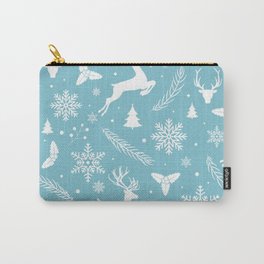 Pattern Blue Christmas Carry-All Pouch | Digital, Snow, Pattern, Winter, Bluepattern, Graphicdesign, Xmas, Snowflake, Gift, Giftforchristmas 