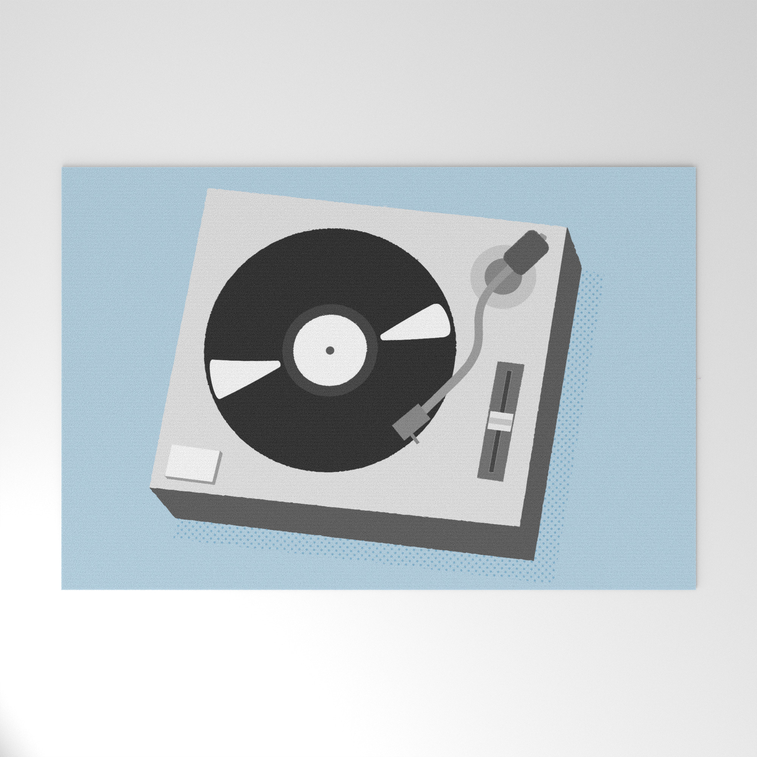 Turntable Illustration Welcome Mat By Tinygraphy Society6