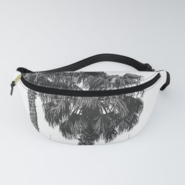 Dos Palmeras // Tropical Black and White Palm Tree Photography California Nature Ocean Vibes Fanny Pack