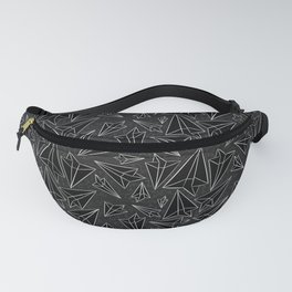 Paper Airplanes Black Fanny Pack