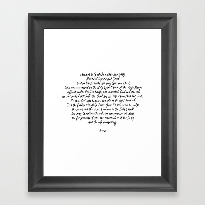 The Apostles' Creed Framed Art Print by First Gleam of Dawn | Society6