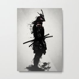 Armored Samurai Metal Print | Comic, Sword, Dark, Curated, Samurai, Ink, Katana, Watercolor, Ronin, Armor 