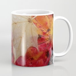 Dewy Maple Leaf Coffee Mug | Digital, Rain, Photo, Gray, Maple, Mapleleaf, Urban, Wet, Nature, Grey 