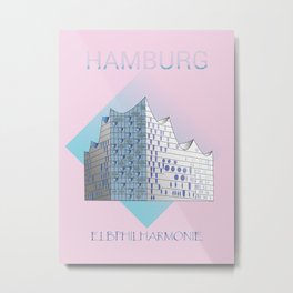Elphi Hamburg Metal Print | Design, Symbol, Elbphilharmonie, Gradient, Modern, Vivid, Architecture, Pop Art, Graphicdesign, Graphite 