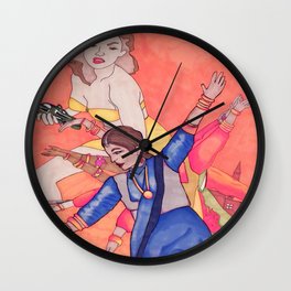 Kathak Wall Clock | Illustration, Digital, People, Popart 