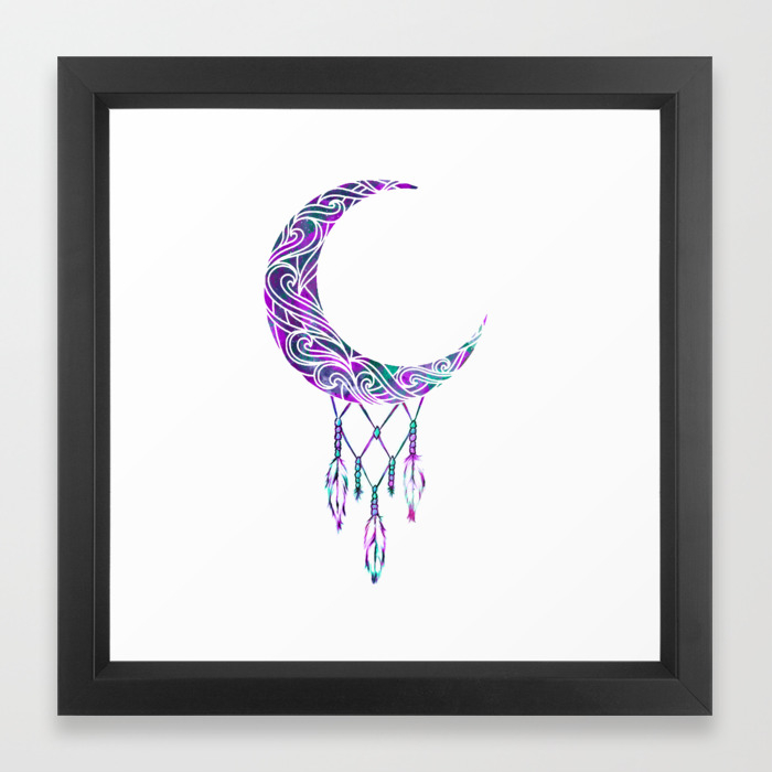 Crescent Moon Dreamcatcher Framed Art Print By Booplesnoot Society6