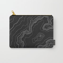 Black & White Topography map Carry-All Pouch | Trip, Lines, Graphicdesign, Mountains, Earth, World, Science, Geography, Minimalistic, Map 
