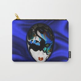 Blue Velvet Venice Mask  Carry-All Pouch | Mixed Media, Digital, Pop Surrealism, Photo 