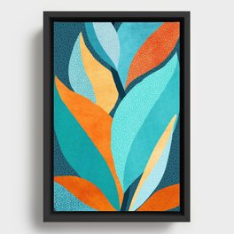 Abstract Tropical Foliage Framed Canvas