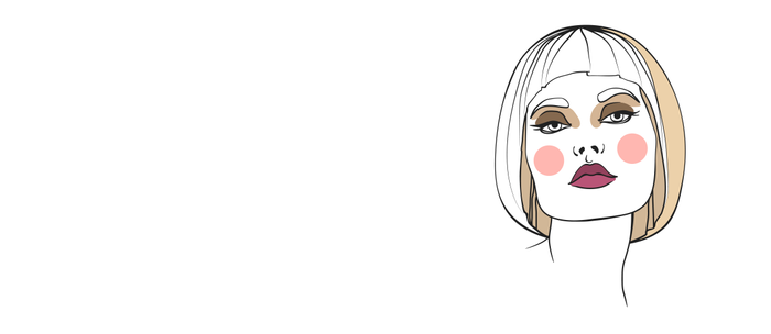 Blonde Woman With Makeup Abstract Face Fashion Illustration