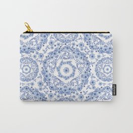 Blue Rhapsody Toile Floral Carry-All Pouch | Oldfashioned, Other, Classic, Textiledesign, Watercolor, Watercolordesign, Pattern, Toile, Blueandwhite, Toiledejouy 