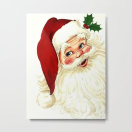 Cute laughing vintage santa Metal Print | Santa, Cutesanta, X Mas, Santaclaus, Christmas, Graphicdesign, Vintage, Red, Holyday, Santahat 