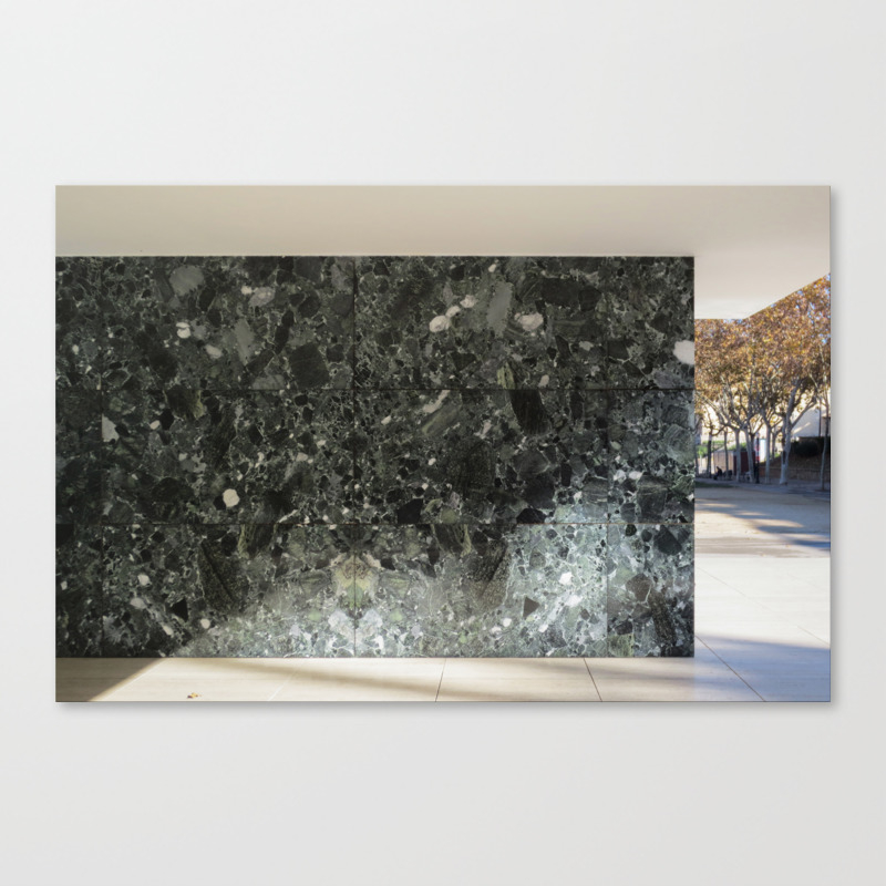 Barcelona S German Pavilion Alps Green Marble Wall By Mies Van Der Rohe Canvas Print By Wikiarquitectura Society6