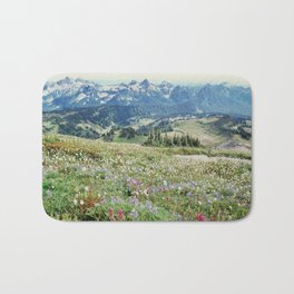 Wildflower Meadow Badematte | Meadow, Adventure, Washington, Wildflowers, Mountain, Hike, Mountrainier, Landscape, Curated, Mountains 