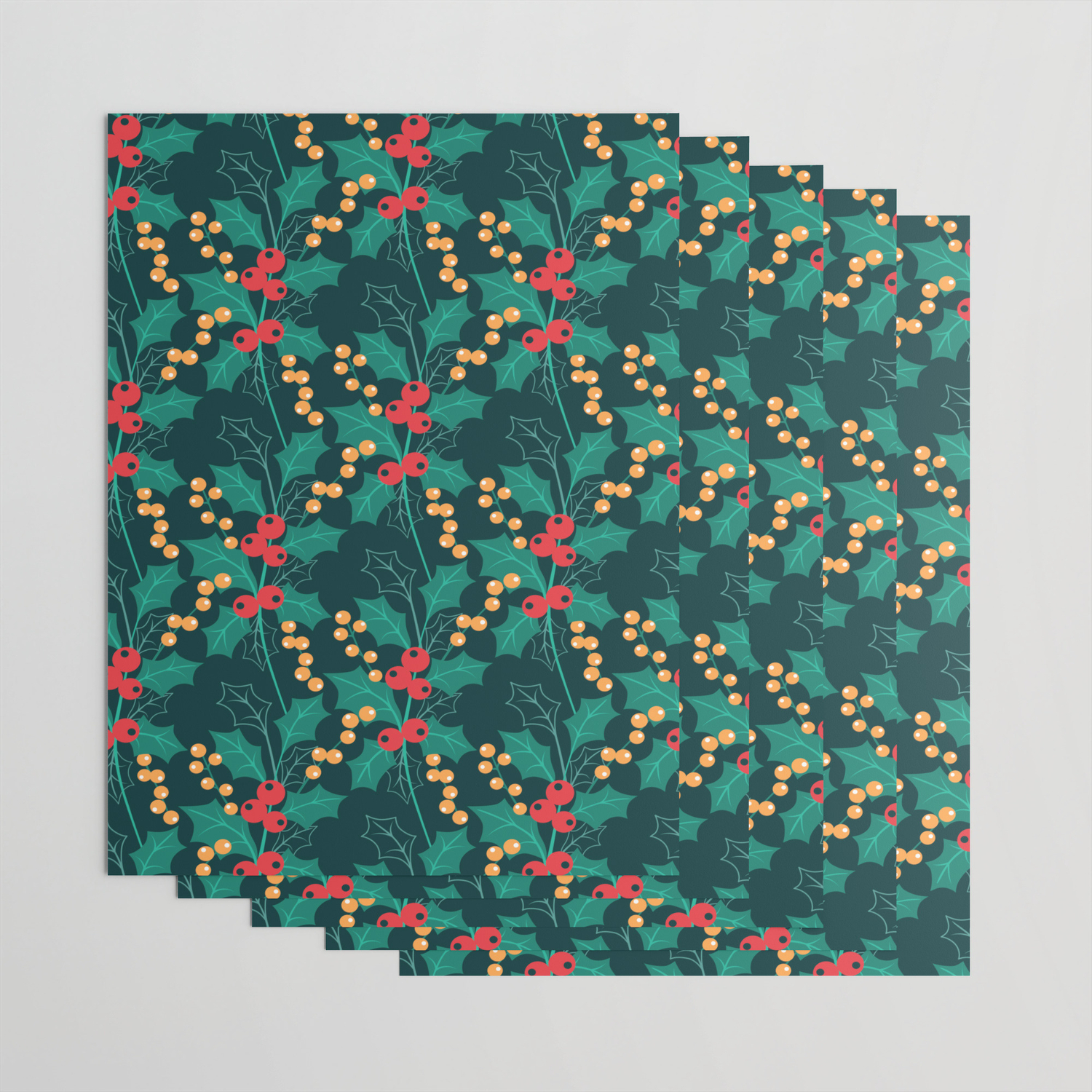 Christmas Wrapping Paper Bundle for Holiday Gift Wrap - Kraft Brown with  Red Green Plaid, Christmas Tree, Holly Berry, Reindeer - Pack of 4 Rolls -  China Tissue Paper, Wrapping Paper